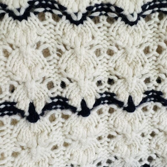 SANDRO Ecru / Bleu Coatigan With Patch - 1 (Small) - Picture 6 of 7